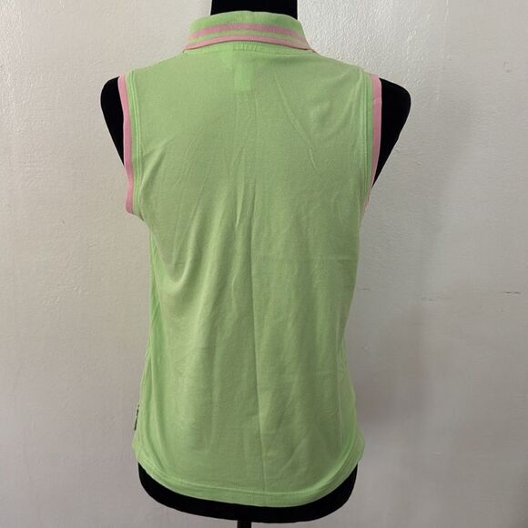 Lilly Pulitzer Neon Green Pink Island Polo EUC - Picture 5 of 6